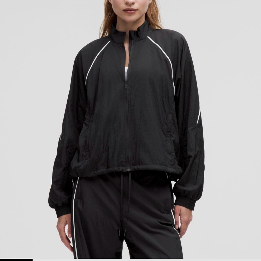 Lululemon License to Train Lightweight Varsity Jacket adjustable/weather resist.